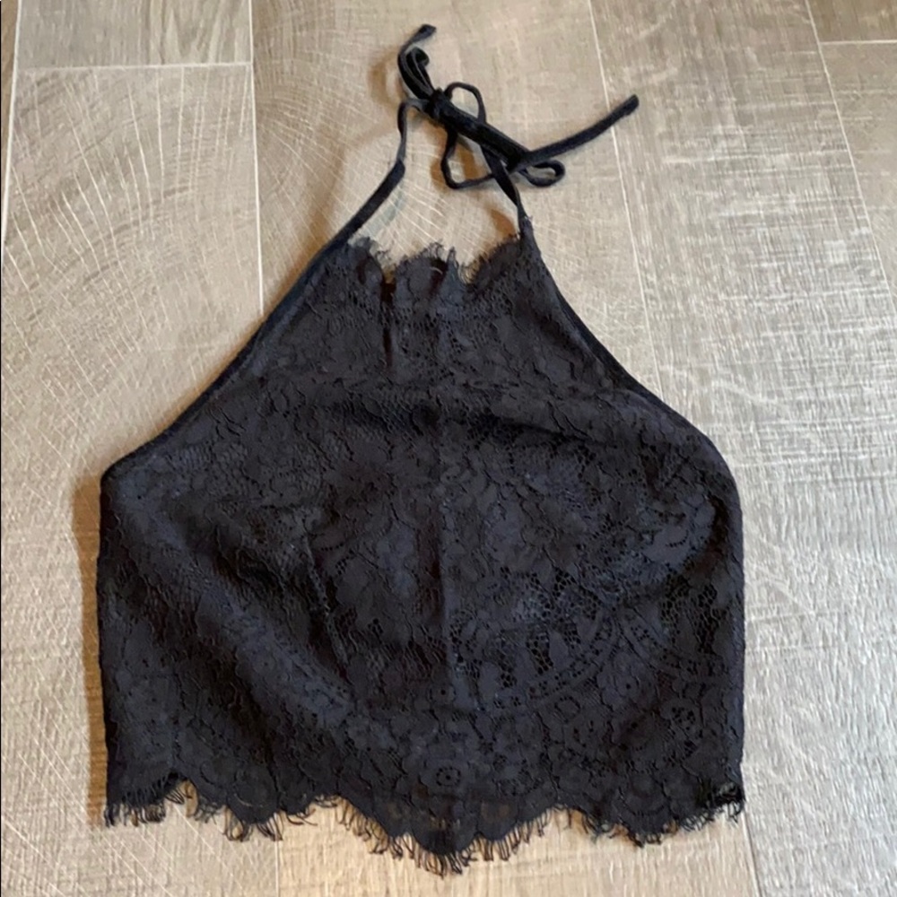 Black lace halter